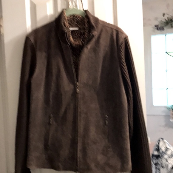 Suide and sweater jacket with sleeveless top - Picture 2 of 4